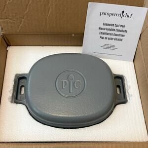 Pampered Chef 1 Qt Quart Enameled Cast Iron Baker 100248 Baking Dish Casserole